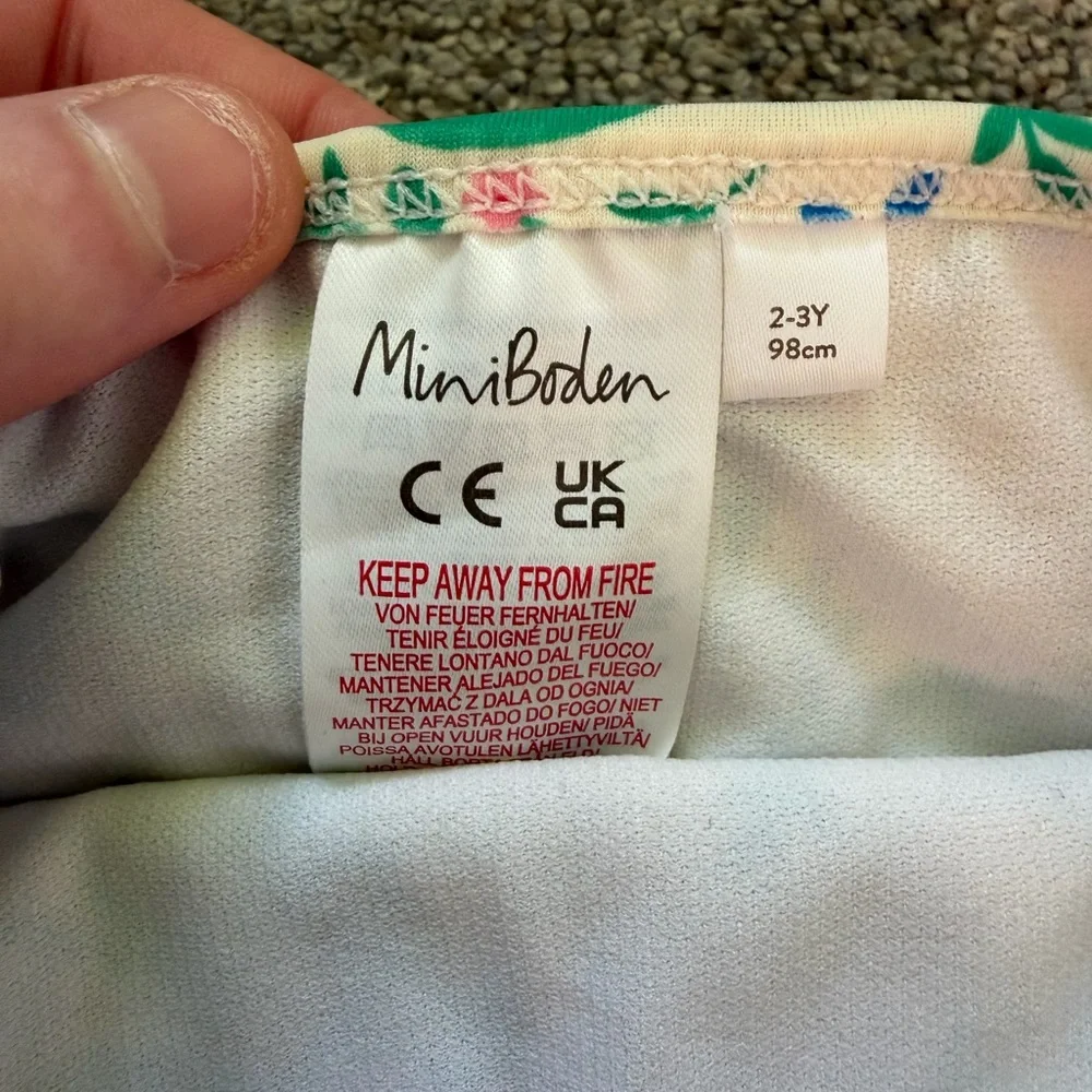 Mini Boden Halterneck Mermaid Swimsuit Ruffle Trim Size 2-3 Years Beach